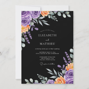 Black Opulent Autumnal Wedding Invitation