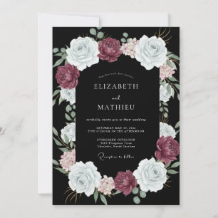 Black Opulent Evening Wedding Invitation