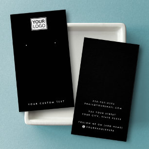 Black or any colour add logo earring display card