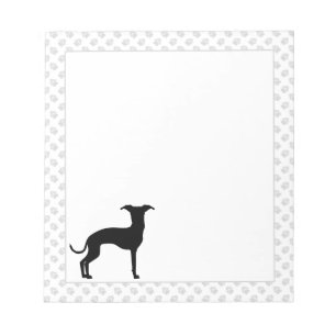 Black (Or Any Other Colour) Iggy Silhouette & Paws Notepad