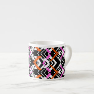 Black, Orange, And Pink Hand Drawn Arrow Pattern Espresso Cup