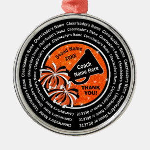 Black, Orange and White, Cheer Coach Ornaments