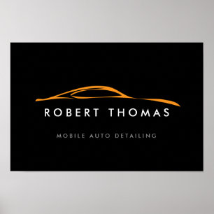 Black/Orange Auto Detail/Repair Logo Download Poster
