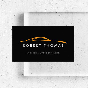 BLACK/ORANGE AUTO DETAILING, AUTO REPAIR BUSINESS CARD