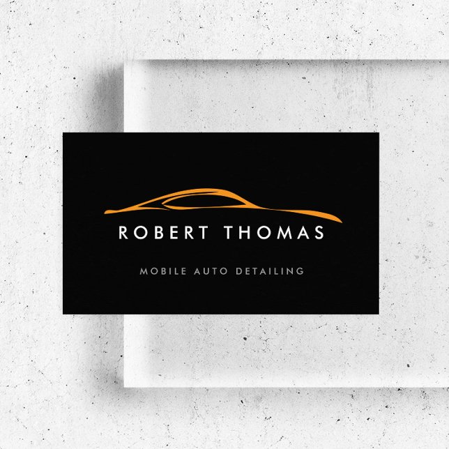 BLACK/ORANGE AUTO DETAILING, AUTO REPAIR BUSINESS CARD (Creator Uploaded)