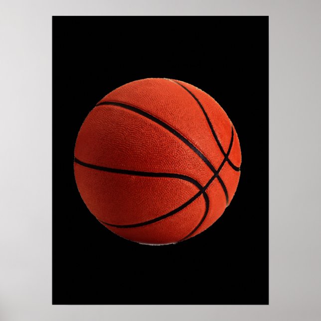 Black Orange Basketball Poster (Front)