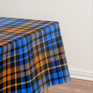 Black Orange Blue Plaid Tartan Design Tablecloth