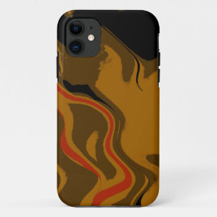 Black Orange Brown Abstract Background iPhone 11 Case