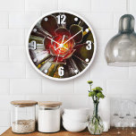 Black orange cactus bold succulent photo modern large clock<br><div class="desc">Cacti thrive in the harshest of desert conditions. Dream of sunny days and the peaceful atmosphere of a summer’s garden whenever you check the time on this stunning photography wall clock. Your choice of a round or square clock face. Makes a great housewarming gift! You can easily personalise this wall...</div>