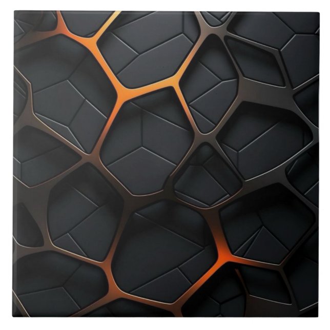 Black Orange Ceramic Tile (Front)