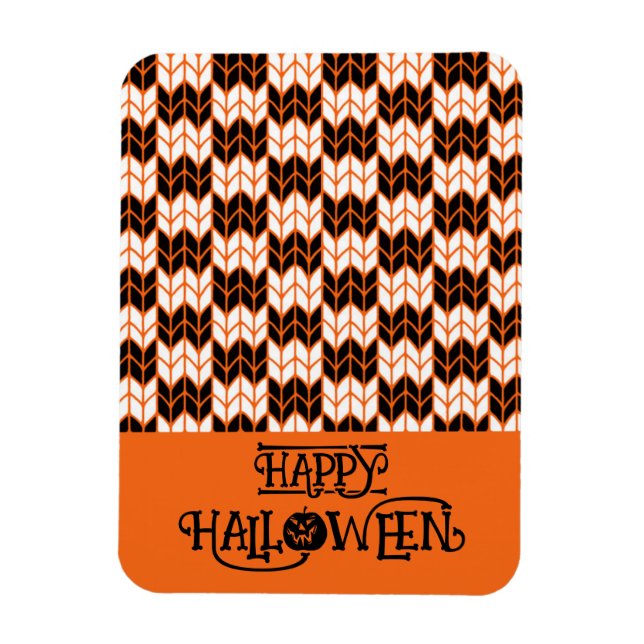 BLACK ORANGE CHECK KNIT 3x4 Flexible Magnet (Vertical)
