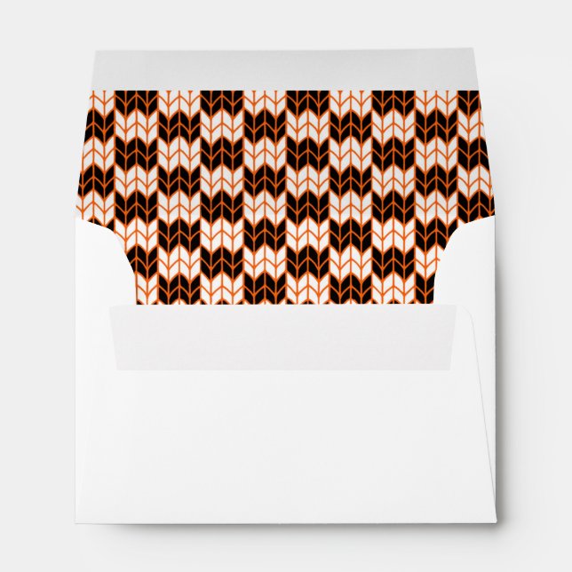 BLACK ORANGE CHECK KNIT A6 Envelope  (Back (Bottom))