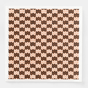 BLACK ORANGE CHECK KNIT Dinner Paper Napkins