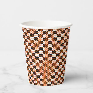 BLACK ORANGE CHECK KNIT Paper Cups