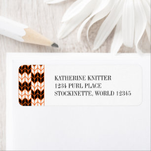BLACK ORANGE CHECK KNIT Return Address Labels