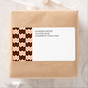 BLACK ORANGE CHECK KNIT Shipping Address Labels