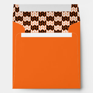 BLACK ORANGE CHECK KNIT Square Envelope II