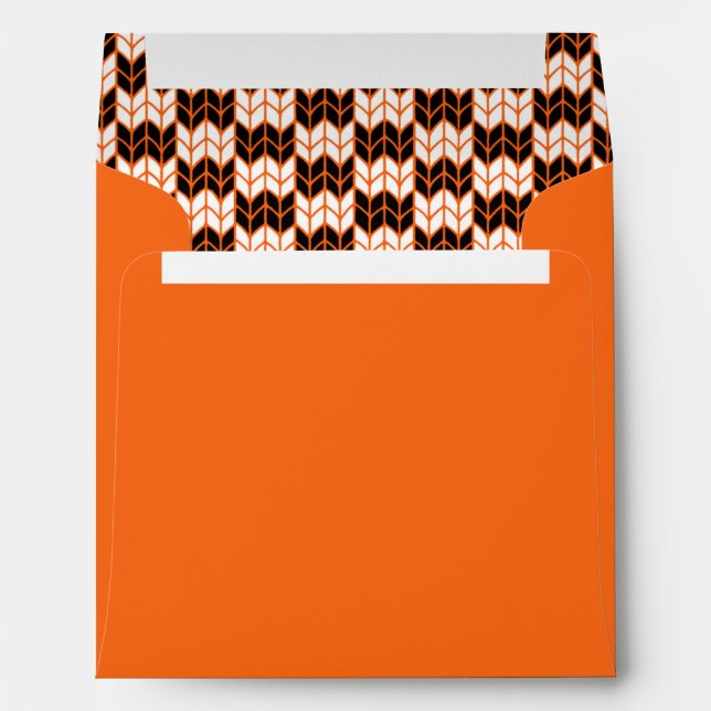 BLACK ORANGE CHECK KNIT Square Envelope II (Back (Bottom))