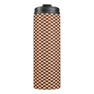 BLACK ORANGE CHECK KNIT Thermal Tumbler