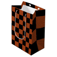 Black & Orange Chequered Squares Buffalo Plaid