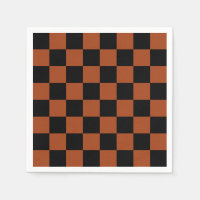 Black & Orange Chequered Squares Buffalo Plaid