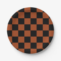 Black & Orange Chequered Squares Buffalo Plaid