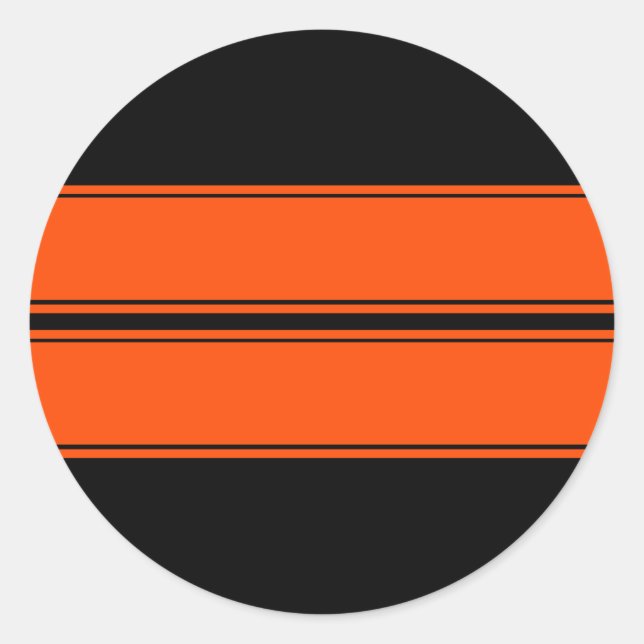Black Orange Dual Race Stripes Sticker (Front)