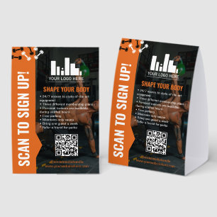 Black Orange Dumbbells Sign Up Gym Membership