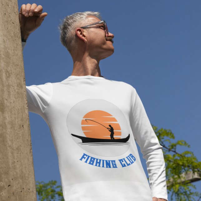 Black Orange Fisherman Fishing Club T-Shirt (Creator Uploaded)
