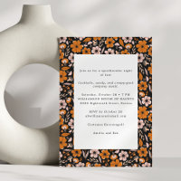 Black Orange Flowers Adult Halloween Party