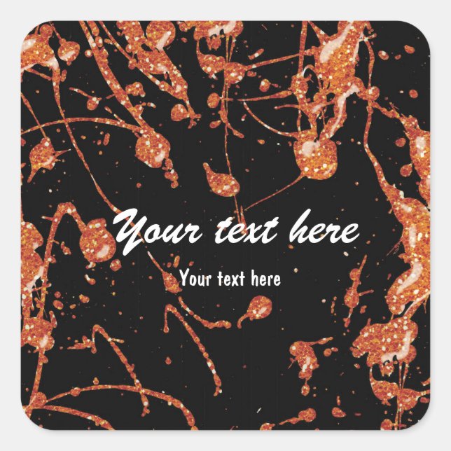 Black Orange Glitter Paint Halloween party sticker (Front)