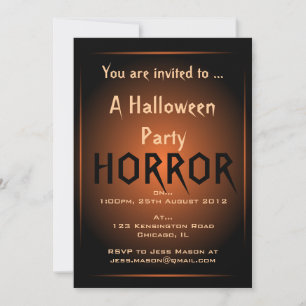 Black & Orange Glow Halloween Party Invitation