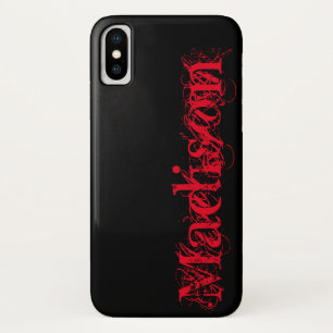 Black Orange Gothic Personalised Name Halloween iPhone X Case