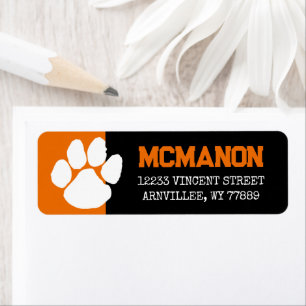 Black & Orange Graduation Return Address Labels