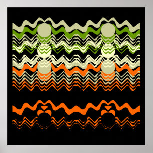 Black Orange Green 24x24" Print