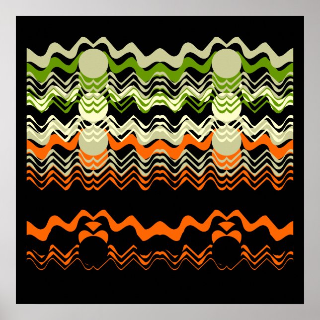 Black Orange Green 24x24" Print (Front)
