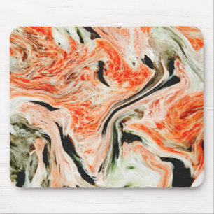 Black Orange Green Marble Stone Mouse Pad