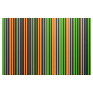 Black Orange Green Vertical Stripes Design Fabric
