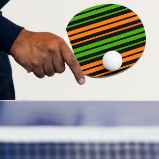 Black Orange Green Vertical Stripes Design Ping Pong Paddle