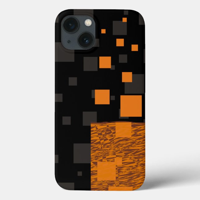 Black orange grey brown squares abstract blocks  Case-Mate iPhone case (Back)