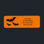Black & orange Halloween bat return address labels<br><div class="desc">Black and orange Halloween bat return address labels. Spooky black and orange sticker labels for mail and party favors. Personalized text and background color. Fun Holiday design for home,  Birthday,  office,  costume party etc. Create your own in bulk. Leave black to print at home with your own printer.</div>