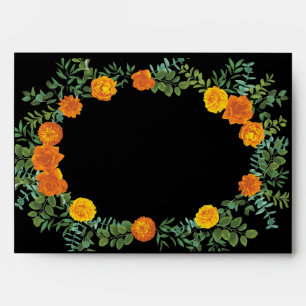 Black & Orange Halloween Gothic Wedding Collection Envelope