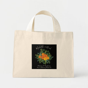 Black & Orange Halloween Gothic Wedding Collection Mini Tote Bag