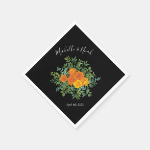 Black & Orange Halloween Gothic Wedding Collection Napkin