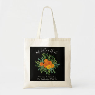 Black & Orange Halloween Gothic Wedding Collection Tote Bag