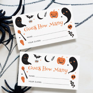 Black Orange Halloween Guess How Many Enclosure Card
