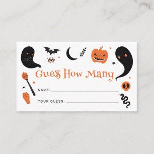 Black Orange Halloween Guess How Many Enclosure Card