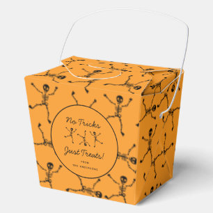 Black & Orange Hand Drawn Skeleton Halloween Favour Box