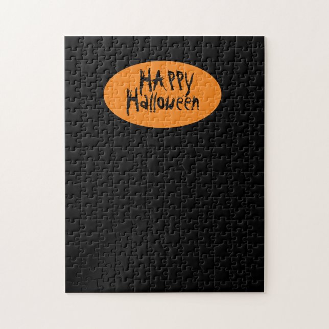 Black Orange Happy Halloween Frustrating Jigsaw Puzzle (Vertical)