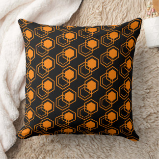 black orange hexagonal cushions